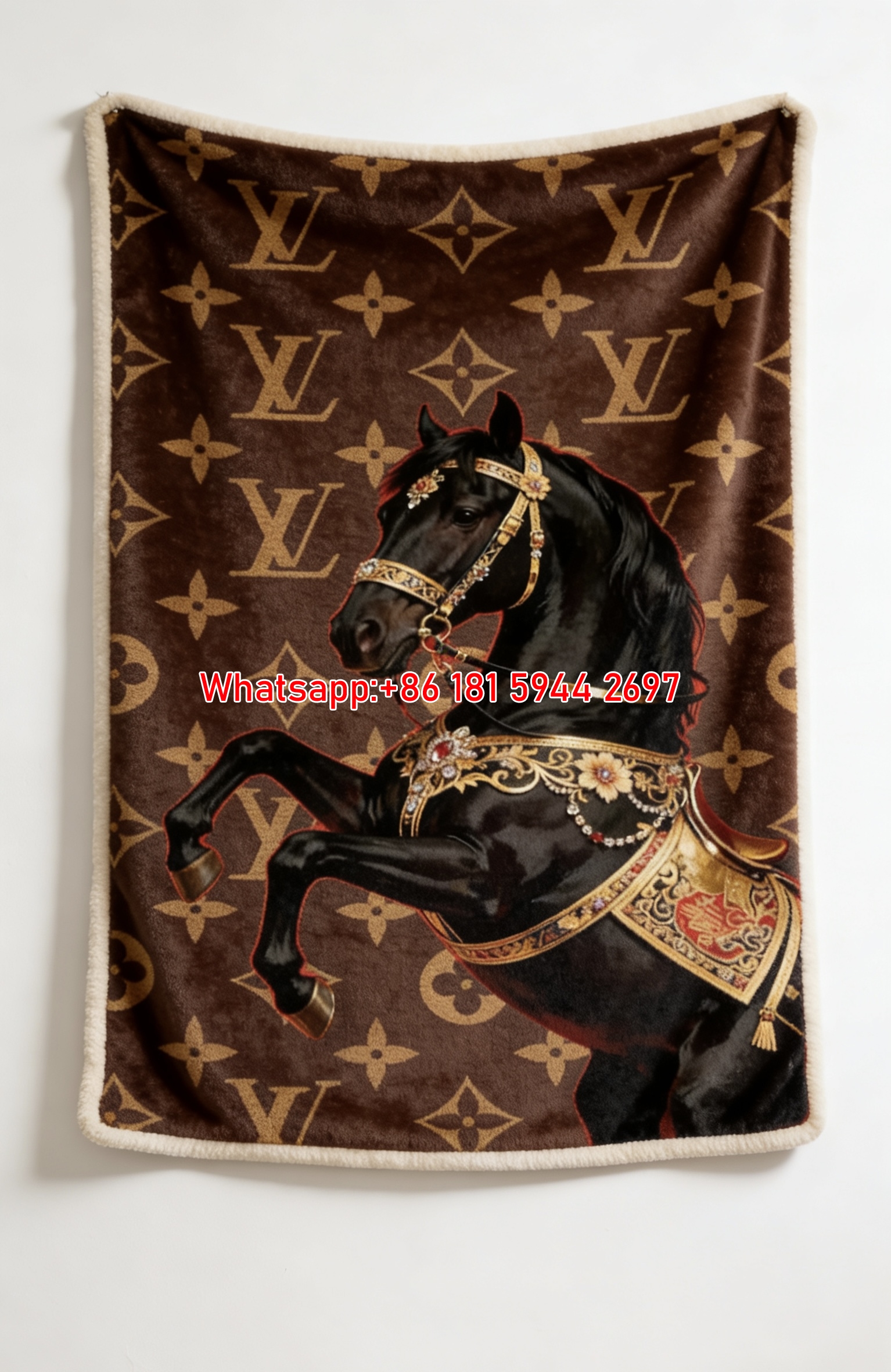 Regal LV Horse Flannel Throw Blanket 384